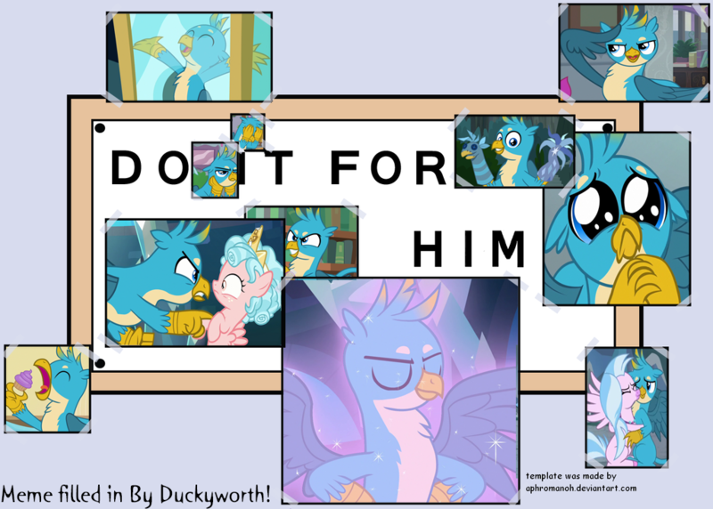 Artist Duckyworth Cozy Glow Derpibooru Import Do It For Him Edit Edited Screencap Exploitable Meme Gallus Marks For Effort Meme Puppy Dog Eyes Safe Salute School Daze School Raze Screencap Silverstream