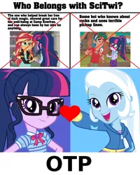 Size: 1002x1250 | Tagged: safe, derpibooru import, indigo zap, neon lights, rising star, sci-twi, sunset shimmer, timber spruce, trixie, twilight sparkle, equestria girls, equestria girls series, friendship games, background human, drama bait, equestria girls drama, female, geode of telekinesis, implied lesbian, implied scitwishimmer, implied shipping, implied straight, implied sunsetsparkle, implied timbertwi, lesbian, magical geodes, meme, otp, sci-twixie, shipping, shipping domino, shipping war, twixie