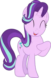 Size: 2530x3887 | Tagged: safe, artist:futuremattley, derpibooru import, starlight glimmer, pony, unicorn, marks for effort, cute, eyes closed, female, glimmerbetes, happy, mare, open mouth, simple background, solo, transparent background, vector