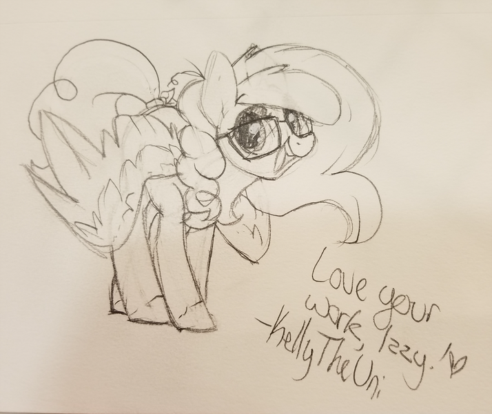 Size: 1500x1260 | Tagged: safe, artist:kellythedrawinguni, derpibooru import, oc, oc:izzybrownie, unofficial characters only, pony, commission, my little pony, sketch, traditional art