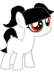 Size: 773x1032 | Tagged: safe, alternate version, artist:cadence121, artist:undeadponysoldier, derpibooru import, edit, vector edit, oc, oc:foalita, earth pony, pony, adorable face, background removed, base used, cute, eyeliner, eyeshadow, female, filly, goth, gothic eyeliner, gothic lolita, makeup, pigtails, simple background, solo, trace, transparent background, vector