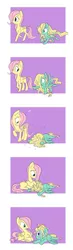 Size: 500x1701 | Tagged: safe, artist:drawbauchery, derpibooru import, fluttershy, zephyr breeze, pegasus, pony, brother and sister, chest fluff, colt, colt zephyr breeze, comic, cute, duo, ear fluff, faceplant, female, filly, filly fluttershy, hair over one eye, long hair, loose hair, male, manbun, ponyloaf, prone, shyabetes, siblings, tripping, younger, zephyrbetes