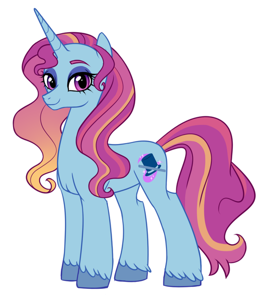 Size: 951x1090 | Tagged: safe, artist:miatsukyyy, derpibooru import, oc, oc:megan fancy saddles, pony, unicorn, female, mare, offspring, parent:fancypants, parent:sassy saddles, simple background, solo, white background