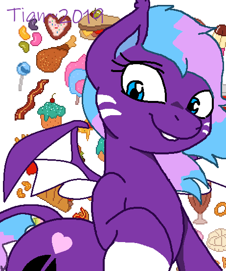 Size: 462x553 | Tagged: safe, artist:joey darkmeat, artist:tian, derpibooru import, oc, oc:june shine, bat pony, pony, bacon, base used, bat pony oc, bat wings, candy, drumstick, female, food, jelly beans, mare, meat, raised eyebrow, raised hoof, sandwich, solo, spread wings, wings