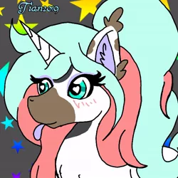 Size: 632x631 | Tagged: safe, artist:tian, derpibooru import, oc, oc:mystery, unofficial characters only, pony, unicorn, heart eyes, solo, wingding eyes