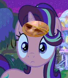Size: 942x1080 | Tagged: safe, derpibooru import, edit, edited screencap, screencap, starlight glimmer, hamster, pony, student counsel, animated, cropped, discovery family logo, gif, hamster wheel, solo, treehouse of harmony