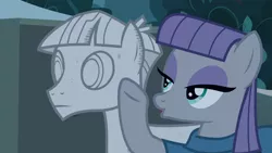 Size: 1920x1080 | Tagged: safe, derpibooru import, screencap, maud pie, mudbriar, earth pony, pony, student counsel, agalmatophilia, female, male, mare, maudbriar, petrification, rock, rockbriar, shipping, statue, straight, that pony sure does love rocks
