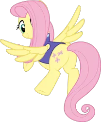 Size: 3000x3609 | Tagged: safe, alternate version, artist:sollace, derpibooru import, fluttershy, pegasus, pony, .svg available, alternate manestyle, butt, clothes, cute, flutterbutt, flying, plot, shyabetes, simple background, smiling, solo, spread wings, transparent background, vector, wings
