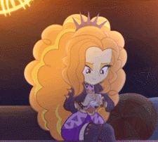 Size: 225x202 | Tagged: safe, derpibooru import, screencap, adagio dazzle, equestria girls, equestria girls series, find the magic, spoiler:eqg series (season 2), adoragio, animated, bracelet, clothes, cup, cute, gem, gif, jacket, leather jacket, singing, siren gem, solo, spiked headband, spiked wristband, teacup, wristband