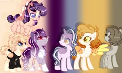 Size: 1280x773 | Tagged: safe, artist:peep-dis, derpibooru import, oc, oc:baby midnight, oc:delta velvet, oc:honeycomb, oc:lucky horseshoe, oc:magneta rock pie, oc:sky rocket, unofficial characters only, earth pony, pegasus, pony, unicorn, base used, blank flank, coat markings, colored pupils, colored sclera, freckles, offspring, parent:applejack, parent:big macintosh, parent:caramel, parent:cheese sandwich, parent:fancypants, parent:flash sentry, parent:fluttershy, parent:pinkie pie, parent:rainbow dash, parent:rarity, parent:soarin', parent:twilight sparkle, parents:carajack, parents:cheesepie, parents:flashlight, parents:fluttermac, parents:raripants, parents:soarindash