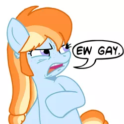 Size: 945x945 | Tagged: safe, derpibooru import, oc, oc:aurelia coe, earth pony, pony, ew gay, homophobia, meme, solo