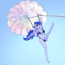 Size: 2000x2000 | Tagged: suggestive, artist:phallen1, derpibooru import, princess luna, equestria girls, big breasts, bikini, breasts, busty princess luna, cleavage, clothes, feet, female, nail polish, parachute, parasailing, solo, solo female, swimsuit, vice principal luna