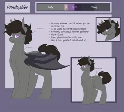Size: 3000x2700 | Tagged: safe, artist:liefsong, derpibooru import, oc, oc:windwalker, unofficial characters only, bat pony, pony, commission, male, reference sheet, stallion