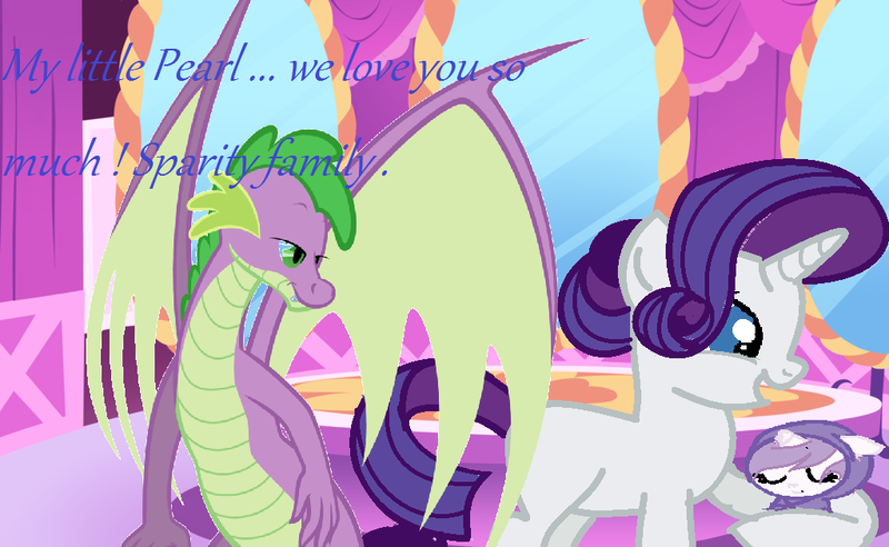 Size: 1023x629 | Tagged: safe, artist:estrellasentry, derpibooru import, rarity, spike, dracony, dragon, hybrid, pony, family, female, interspecies offspring, male, offspring, parent:rarity, parent:spike, parents:sparity, shipping, sparity, straight