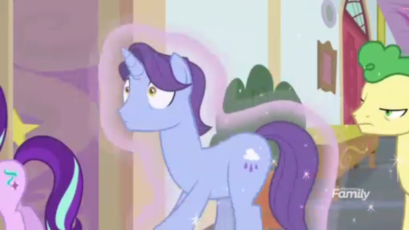 Size: 1366x768 | Tagged: safe, derpibooru import, screencap, huckleberry, november rain, starlight glimmer, pony, student counsel, discovery family logo, female, friendship student, levitation, magic, male, school of friendship, telekinesis