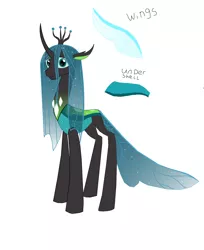 Size: 5008x6152 | Tagged: a better ending for chrysalis, artist:mr100dragon100, changedling, changeling, changeling queen, dark changedling, derpibooru import, female, purified chrysalis, queen chrysalis, reformed, safe, simple background, solo, white background