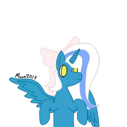 Size: 768x768 | Tagged: safe, artist:moonkins59, derpibooru import, oc, oc:fleurbelle, alicorn, pony, alicorn oc, bow, female, hair bow, horn, mare, wings