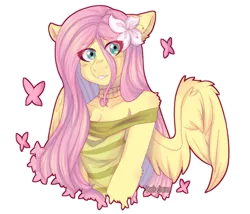 Size: 932x797 | Tagged: anthro, artist:dreamcatcher-doodles, clothes, derpibooru import, female, fluttershy, mare, pegasus, safe, simple background, solo, transparent background