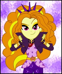 Size: 1749x2110 | Tagged: safe, artist:namygaga, derpibooru import, adagio dazzle, equestria girls, equestria girls series, find the magic, sunset's backstage pass!, spoiler:eqg series (season 2), bracelet, clothes, female, gem, jacket, jewelry, leather jacket, necklace, shorts, siren gem, solo, spiked headband, spiked wristband, wristband