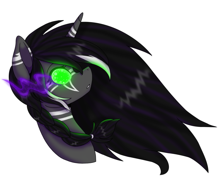 Size: 2392x1928 | Tagged: safe, artist:frostylithi, derpibooru import, oc, oc:lithium frost, pony, unicorn, the beginning of the end, female, mare, possessed, simple background, solo, transparent background