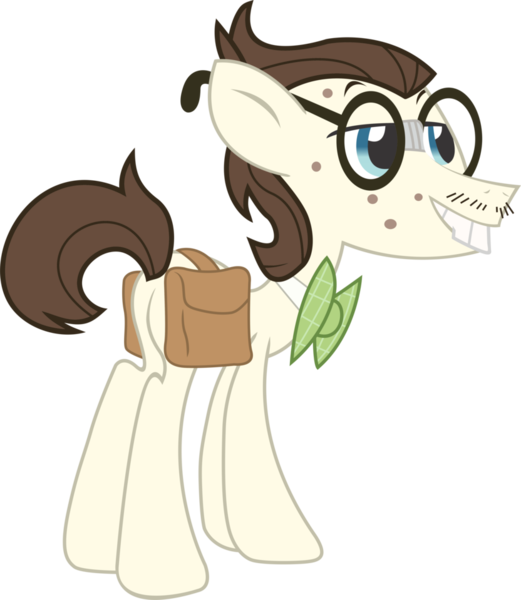 Size: 832x959 | Tagged: safe, derpibooru import, gizmo, earth pony, pony, acne, bag, bowtie, bucktooth, eyes closed, facial hair, glasses, male, moustache, saddle bag, simple background, solo, stallion, transparent background, vector