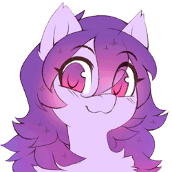 Size: 917x917 | Tagged: safe, artist:share dast, derpibooru import, edit, oc, oc:share dast, unofficial characters only, earth pony, pony, animated, blinking, blushing, bust, chest fluff, cute, daaaaaaaaaaaw, ear fluff, eye clipping through hair, female, floppy ears, looking at you, mare, no pupils, ocbetes, portrait, simple background, solo, white background