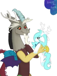 Size: 1080x1440 | Tagged: art, artist:breeze the peryton, deer, deer pony, derpibooru import, digital art, discord, draconequus, female, filly, hybrid, oc, oc:breeze the peryton, original species, peryton, safe