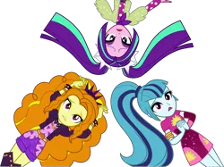 Size: 9423x7063 | Tagged: safe, artist:digimonlover101, derpibooru import, adagio dazzle, aria blaze, sonata dusk, equestria girls, equestria girls series, find the magic, spoiler:eqg series (season 2), absurd resolution, open mouth, simple background, singing, taco dress, the dazzlings, the dazzlings have returned, transparent background, vector