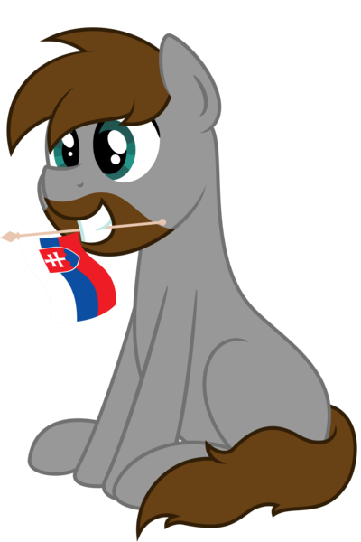 Size: 3125x4688 | Tagged: safe, artist:besttubahorse, derpibooru import, oc, oc:ragna, unofficial characters only, pony, blank flank, flag, male, mouth hold, simple background, sitting, slovakia, stallion, transparent background, vector