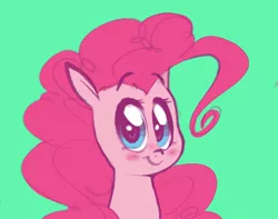 Size: 1562x1230 | Tagged: safe, artist:hattsy, derpibooru import, pinkie pie, earth pony, pony, :t, blushing, bust, cute, diapinkes, female, green background, looking at you, mare, portrait, simple background, smiling, solo