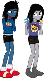 Size: 1612x2869 | Tagged: safe, artist:lightningbolt, derpibooru import, ponified:kellin quinn, ponified:oliver sykes, equestria girls, .svg available, annoyed, boxers, bring me the horizon, clothes, crossed arms, drop dead clothing, duo, equestria girls-ified, hair over one eye, holding, jewelry, lip piercing, long sleeves, male, miles "tails" prower, necklace, piercing, plushie, shirt, simple background, sleeping with sirens, slippers, smiling, socks, sonic the hedgehog, sonic the hedgehog (series), standing, svg, t-shirt, tattoo, transparent background, underwear, vector