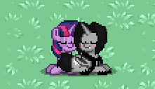 Size: 221x127 | Tagged: safe, derpibooru import, twilight sparkle, oc, oc:stone frost, pony, pony town, pixel art