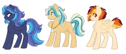 Size: 7000x3000 | Tagged: safe, artist:azure-art-wave, derpibooru import, oc, oc:ember flare, oc:raincloud song, oc:skychaser, unofficial characters only, pegasus, pony, female, male, mare, offspring, parent:dumbbell, parent:rainbow dash, parents:dumbdash, simple background, stallion, transparent background