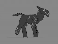 Size: 1200x900 | Tagged: safe, artist:poni-beast, derpibooru import, earth pony, pony, gray background, male, needle teeth, sharp teeth, simple background, solo, symbiote, symbiote pony, teeth, venom