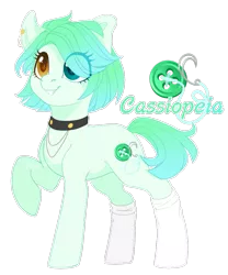 Size: 1075x1292 | Tagged: safe, artist:shady-bush, derpibooru import, oc, oc:cassiopeia, unofficial characters only, earth pony, pony, clothes, female, heterochromia, mare, simple background, socks, solo, transparent background, white outline