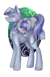 Size: 1823x2800 | Tagged: safe, artist:shamy-crist, derpibooru import, maud pie, mudbriar, earth pony, pony, student counsel, agalmatophilia, blushing, eyes closed, female, lying on top of someone, male, mare, maudbriar, petrification, rock, rockbriar, shipping, stallion, straight, that pony sure does love rocks