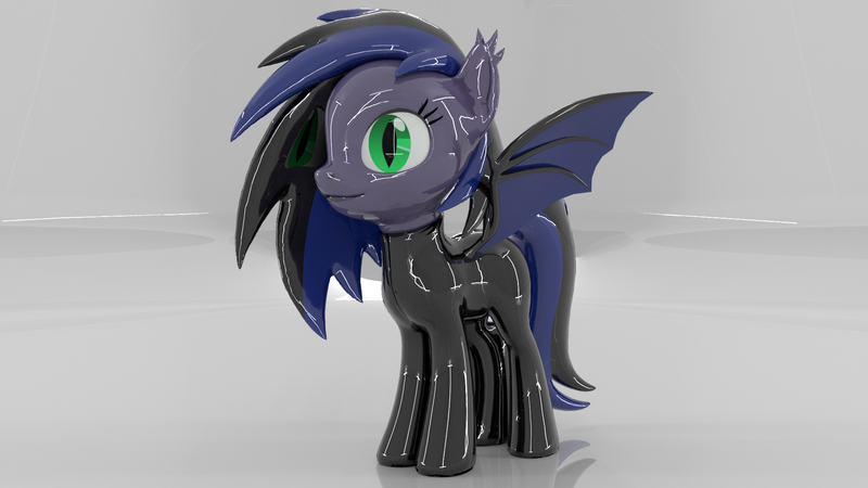 Size: 1920x1080 | Tagged: safe, artist:kurotheneko, derpibooru import, oc, oc:kuro, bat pony, pony, 3d, latex, latex suit, shiny, wings