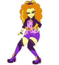 Size: 1900x2100 | Tagged: safe, artist:mashoart, derpibooru import, adagio dazzle, equestria girls, equestria girls series, find the magic, spoiler:eqg series (season 2), bracelet, clothes, female, jacket, jewelry, leather jacket, shorts, simple background, solo, spiked headband, spiked wristband, thick, thighs, transparent background, wide hips, wristband