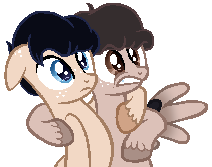 Size: 419x331 | Tagged: safe, artist:moonlightdisney5, derpibooru import, pony, base used, dan and phil, freckles, unshorn fetlocks, youtubers