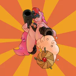 Size: 512x512 | Tagged: artist:chazcatrix, cupcake, cupcake launcher, derpibooru import, food, pinkie pie, rocket launcher, safe, soldier, team fortress 2