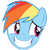 Size: 50x50 | Tagged: safe, derpibooru import, rainbow dash, pony, grin, nervous, nervous grin, picture for breezies, smiling, solo