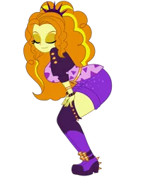 Size: 1700x2100 | Tagged: safe, artist:mashoart, derpibooru import, adagio dazzle, equestria girls, equestria girls series, find the magic, spoiler:eqg series (season 2), adagio dat-azzle, ass, bracelet, breasts, busty adagio dazzle, butt, clothes, dancing, eyes closed, female, jacket, leather jacket, simple background, solo, spiked headband, spiked wristband, stupid sexy adagio dazzle, transparent background, wristband