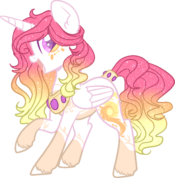 Size: 760x773 | Tagged: safe, artist:dashkatortik12222222, artist:lullabyprince, derpibooru import, princess celestia, alicorn, pony, alternate design, base used, beautiful, coat markings, colored hooves, ear fluff, female, jewelry, leg fluff, looking at you, mare, open mouth, raised hoof, redesign, regalia, simple background, smiling, solo, sparkles, sparkly mane, transparent background