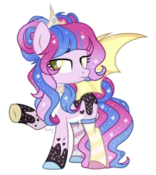 Size: 1280x1436 | Tagged: safe, artist:lazuli, artist:mintoria, derpibooru import, oc, oc:royal glaze, unofficial characters only, bat pony, pony, base used, clothes, female, mare, simple background, socks, solo, transparent background