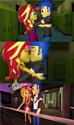 Size: 1920x3240 | Tagged: safe, artist:3d4d, artist:class37boy, derpibooru import, flash sentry, sunset shimmer, equestria girls, 3d, collage, female, flashimmer, male, shipping, source filmmaker, straight