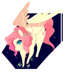 Size: 1124x1225 | Tagged: safe, artist:simpleoddities, derpibooru import, fluttershy, pegasus, pony, alternate hairstyle, colored hooves, cute, hair over one eye, heart eyes, lineless, no pupils, shyabetes, solo, wingding eyes