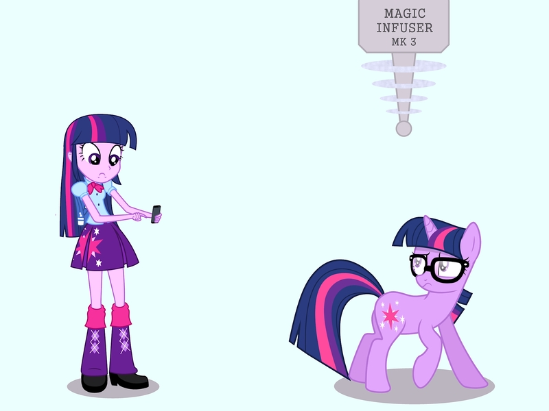 Size: 2048x1536 | Tagged: safe, artist:caliazian, artist:draymanor57, derpibooru import, sci-twi, twilight sparkle, twilight sparkle (alicorn), ponified, alicorn, human, pony, unicorn, equestria girls, equestria girls ponified, glasses, human to pony, science doesn't work that way, self ponidox, transformation, twolight, unicorn sci-twi, vector, what has science done