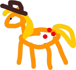 Size: 720x662 | Tagged: safe, artist:xenophilie, derpibooru import, applejack, earth pony, pony, 1000 hours in ms paint, appul, cowboy hat, female, hat, majestic as fuck, mare, minimalist, modern art, quality, simple background, solo, stetson, stick pony, transparent background