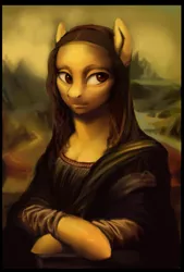 Size: 737x1089 | Tagged: safe, artist:eerinless, derpibooru import, ponified, earth pony, pony, fine art parody, mona lisa, pony lisa, solo