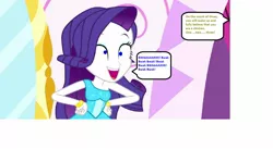 Size: 1315x720 | Tagged: safe, derpibooru import, edit, edited screencap, screencap, rarity, bird, chicken, eqg summertime shorts, equestria girls, make up shake up, adorasexy, clothes, crossed arms, cute, derp, dress, fall formal outfits, humiliation, hypno eyes, hypnosis, hypnotized, implied oc, offscreen character, sexy, solo, story included, text box
